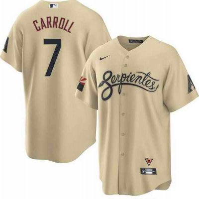 Men's Arizona Diamondbacks #7 Corbin Carroll 2021 Gold City Connect Cool Base Stitched Jersey