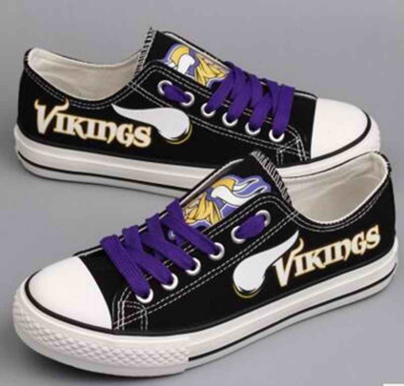 Women's NFL Minnesota Vikings Repeat Print Low Top Sneakers 001