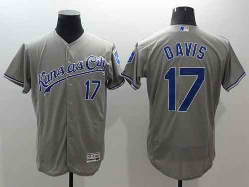 Royals #17 Wade Davis Grey Flexbase Authentic Collection Stitched MLB Jersey