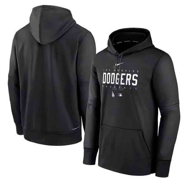 Men's Los Angeles Dodgers Black Performance Pullover Hoodie