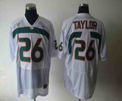 Hurricanes #26 Sean Taylor White Stitched NCAA Jerseys