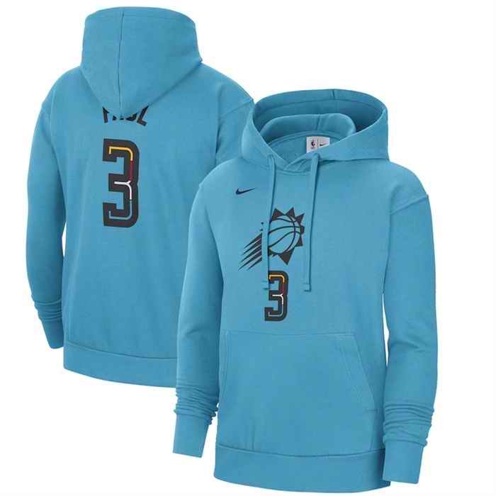 Men's Phoenix Suns #3 Chris Paul Blue 2022/23 City Edition Name & Number Essential Pullover Hoodie