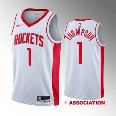 Men's Houston Rockets #1 Amen Thompson White 2023 Draft Association Edition Stitched Basketball Jersey