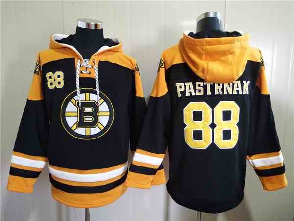 Men's Boston Bruins #88 David Pastrnak Black Ageless Must-Have Lace-Up Pullover Hoodie