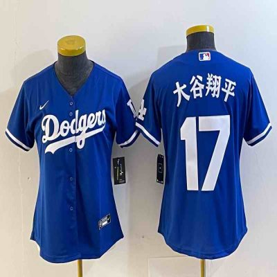 Women's Los Angeles Dodgers #17 ''?? Blue Stitched Jersey(Run Small)