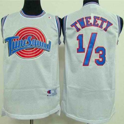 Space Jam Tune Squad 1/3 Tweety White Stitched Basketball Jersey