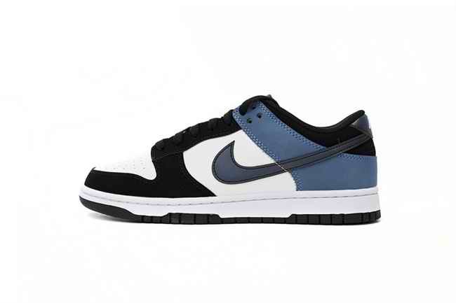 Men's Dunk Low Black/White/Blue Shoes 0446