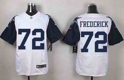 Nike Cowboys #72 Travis Frederick White Men's Stitched NFL Elite Rush Jersey