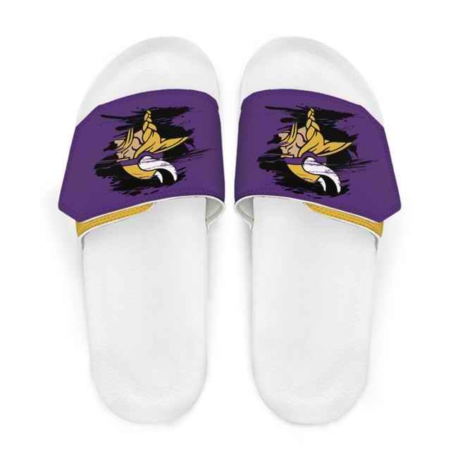 Women's Minnesota Vikings Beach Adjustable Slides Non-Slip Slippers/Sandals/Shoes 006