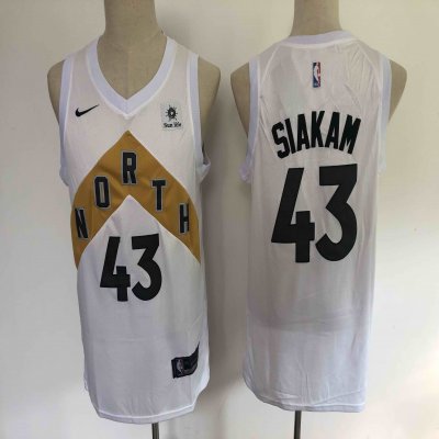 Men's Toronto Raptors #43 Pascal Siakam White 2019 Earned Edition Swingman Stitched NBA Jersey