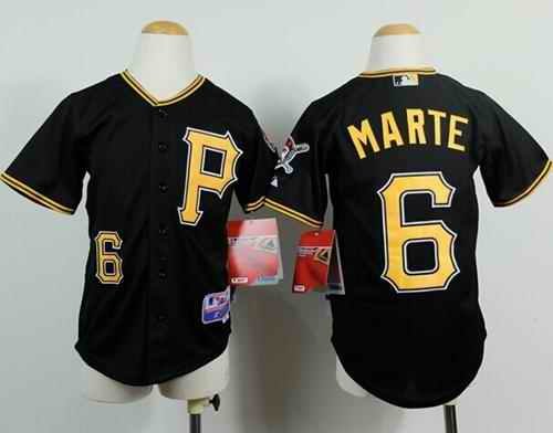 Pirates #6 Starling Marte Black Cool Base Stitched Youth MLB Jersey