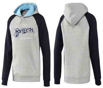 Milwaukee Brewers Pullover Hoodie Grey & Blue