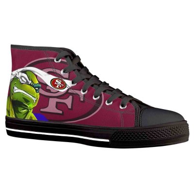 Men's San Francisco 49ers High Top Canvas Sneakers 006