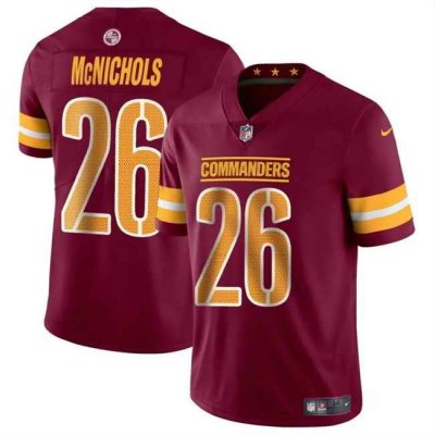 Men's Washington Commanders #26 Jeremy McNichols Burgundy 2024 Vapor Limited Stitched Football Jersey