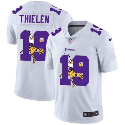 Men's Minnesota Vikings #19 Adam Thielen White Shadow Logo Limited Stitched Jersey