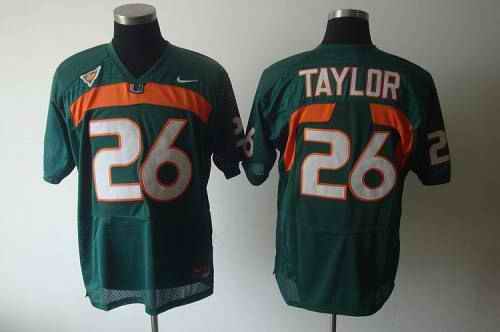 Hurricanes #26 Sean Taylor Green Stitched NCAA Jerseys