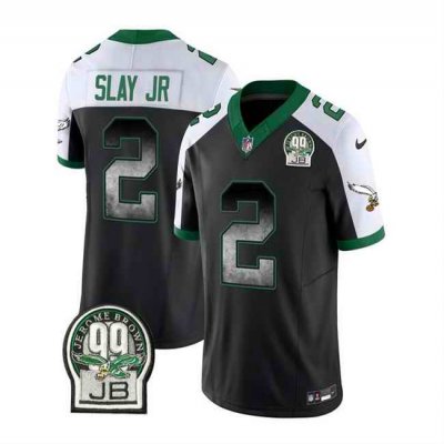 Men's Philadelphia Eagles #2 Darius Slay JR Black/White 2023 F.U.S.E. Throwback Vapor Untouchable Limited Stitched Football Jersey