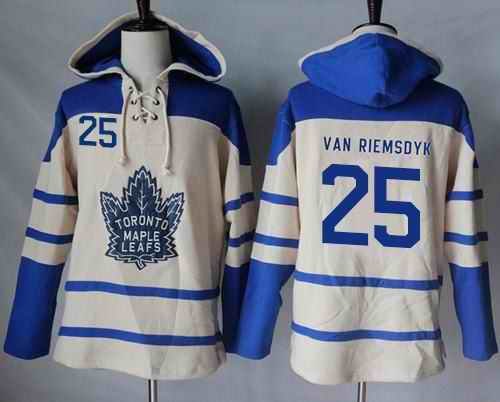 Maple Leafs #25 James Van Riemsdyk Cream Sawyer Hooded Sweatshirt Stitched NHL Jersey