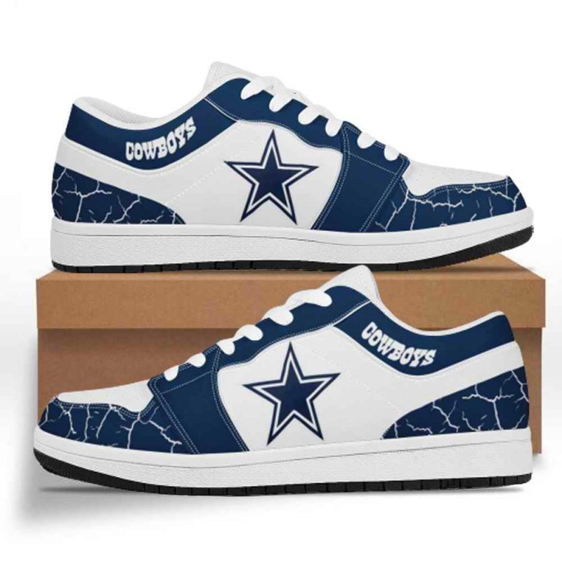 Men's Dallas Cowboys Low Top Leather AJ1 Sneakers 001