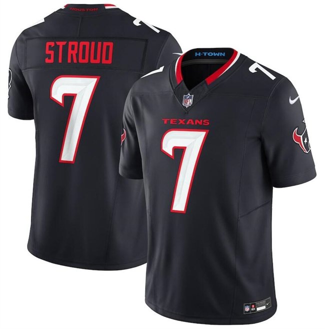 Women's Houston Texans #7 C.J. Stroud Navy 2024 F.U.S.E Vapor Stitched Jersey (Run Small)