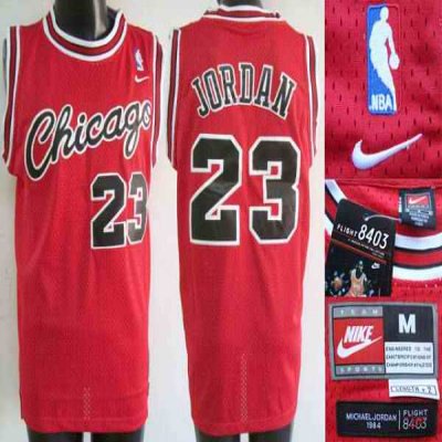 Bulls #23 Michael Jordan Stitched Red Crabbed Typeface NBA Jersey