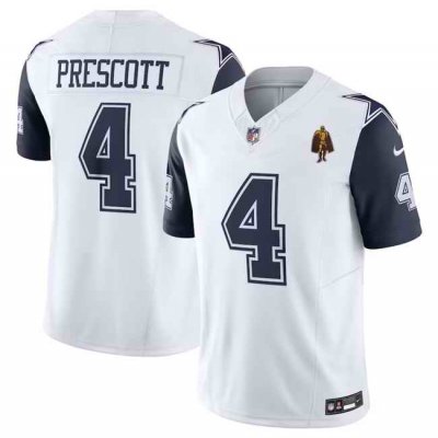 Men's Dallas Cowboys #4 Dak Prescott Navy 2023 F.U.S.E. With Walter Payton Patch Alternate Vapor Limited Stitched Football Jersey