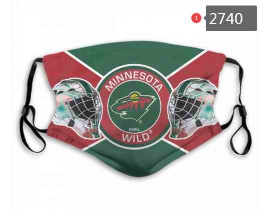 Minnesota Wild Face Mask 2740 Filter Pm2.5 (Pls check description for details)