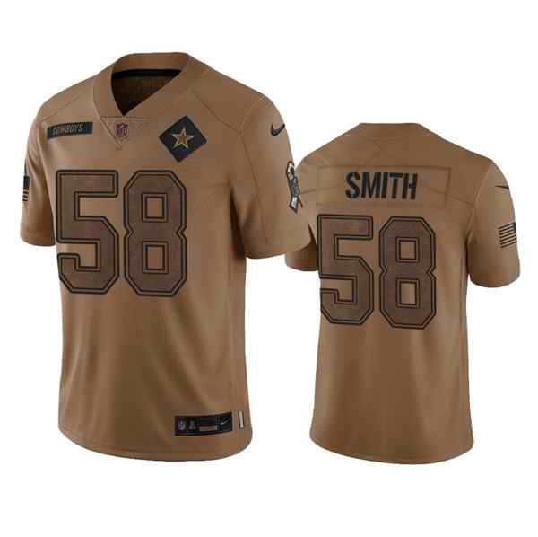 Men's Dallas Cowboys #58 Mazi Smith 2023 Brown Salute To Service Limited Stitched Football Jersey