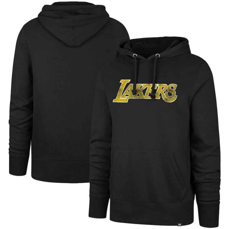 Men's Los Angeles Lakers Black Headline Pullover Hoodie