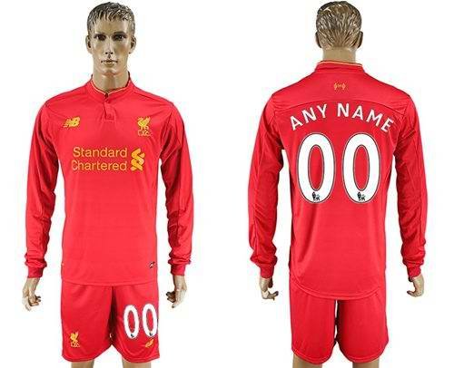 Liverpool Personalized Home Long Sleeves Soccer Club Jersey