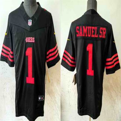 Men's San Francisco 49ers #1 Deebo Samuel SR Black 2024 F.U.S.E  Vapor Untouchable Limited Stitched Football Jersey