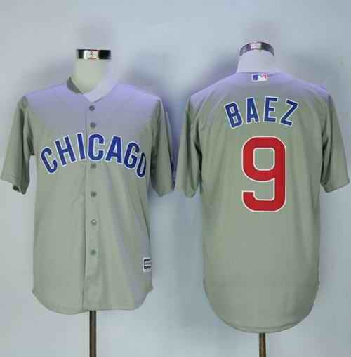 Cubs #9 Javier Baez Grey New Cool Base Stitched MLB Jersey