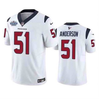 Men's Houston Texans #51 Will Anderson Jr. White 2023 F.U.S.E. With Prem1ere Patch Vapor Untouchable Limited Stitched Football Jersey