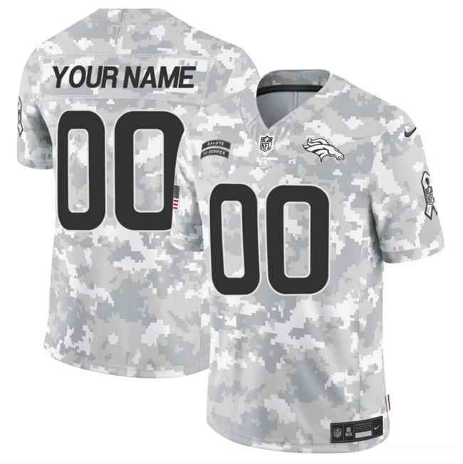 Men's Denver Broncos Active Player Custom 2024 F.U.S.E Arctic Camo Salute to Service Limited Stitched Football Jersey