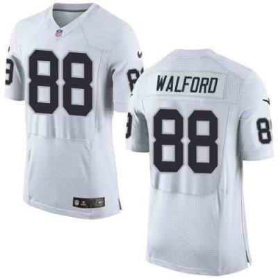 Nike Raiders #88 Clive Walford White Men's Stitched NFL New Elite Jersey