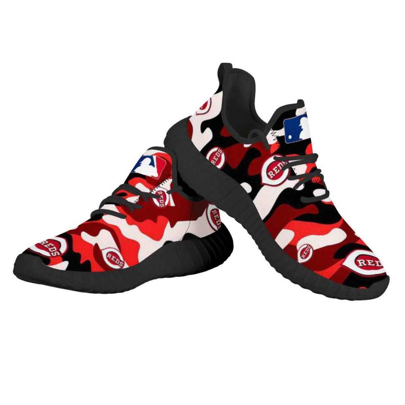 Men's Cincinnati Reds Mesh Knit Sneakers/Shoes 002