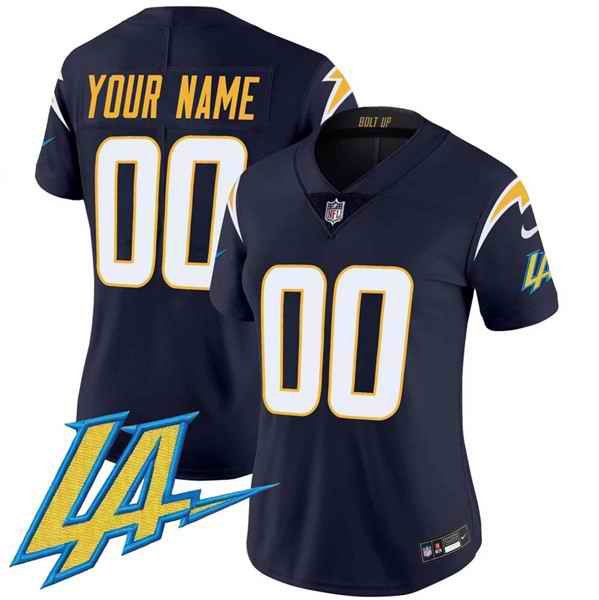 Women's Los Angeles Chargers Customized Navy 2024 V2 Limited Stitched Football Jersey(Run Small)