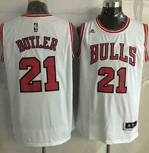 Revolution 30 Bulls #21 Jimmy Butler White Stitched NBA Jersey