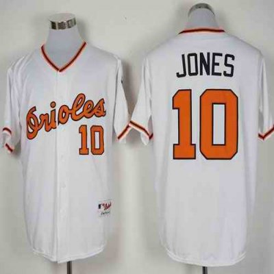 Orioles #10 Adam Jones White 1966 Turn Back The Clock Stitched MLB Jersey