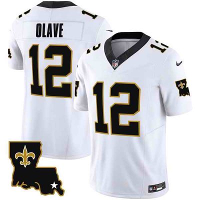 Men's New Orleans Saints #12 Chris Olave White 2023 F.U.S.E. 1987 Legacy Vapor Stitched Jersey