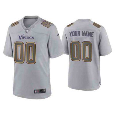 Men's Minnesota Vikings Active Player Custom Grey Atmosphere Fashion Stitched Game Jersey