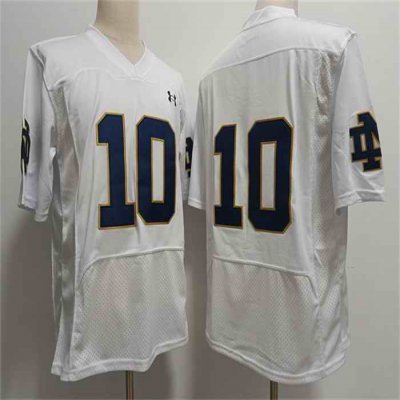 Men's Notre Dame Fighting Irish  #10 Sam Hartman White Stitched Jersey