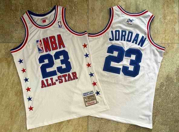 Men's Chicago Bulls #23 Michael Jordan White 1988 All-Star Throwback Stitched Jersey