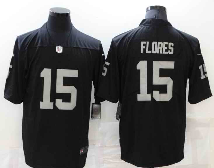 Men's Las Vegas Raiders #15 Tom Flores Black Vapor Untouchable Limited Stitched Football Jersey