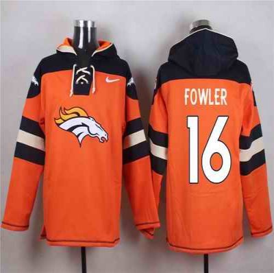 Nike Broncos #16 Bennie Fowler Orange Player Pullover NFL Hoodie