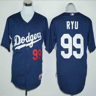 Dodgers #99 Hyun-Jin Ryu Navy Blue Cooperstown Stitched MLB Jersey