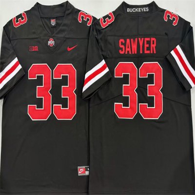 Men's Ohio State Buckeyes #33 Jack Sawyer Black Limited Stitched Jersey