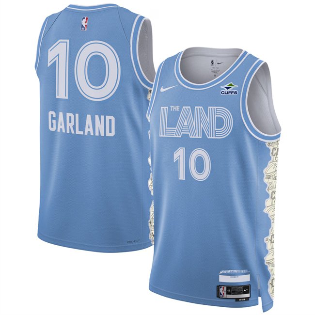 Men's Cleveland Cavaliers #10 Darius Garland Light Blue 2024/25 City Edition Stitched Jersey