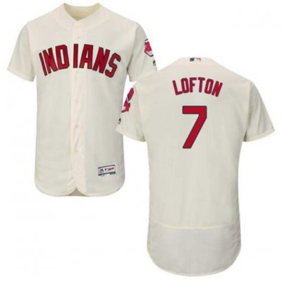 Men's Cleveland Indians Customized Cream Stitched Baseball Jersey