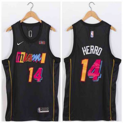 Men's Miami Heat #14 Tyler Herro Black Stitched Jersey